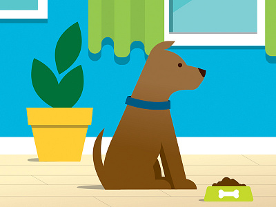 WIP dogs at home dog dog food flat home icon illustration plant vector