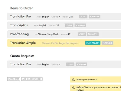 Screenshot cart css error message shopping translation