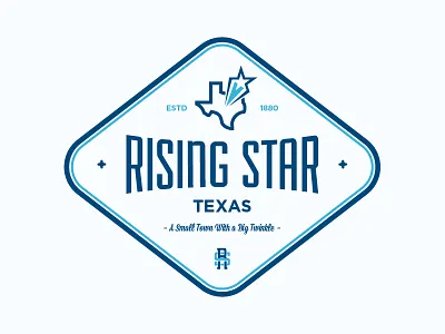 Rising Star Badge badge monogram rising star small town star state texas