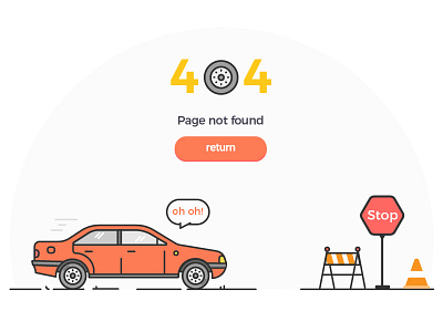 404، not found 404 car error oh ops page red sign stop traffic ui website