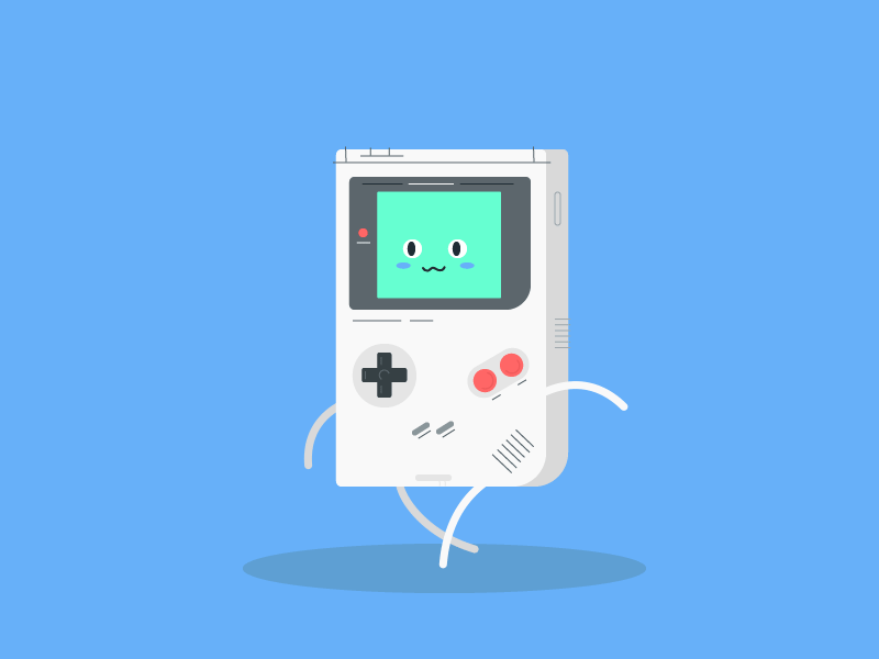 Gameboy Hunting for Batteries animation character animation gameboy gif kirby loop mario motion pokemon video games walk walk cycle