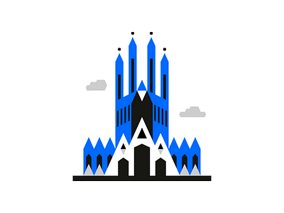 Barcelona barcelona blue design digital geometric icon illustration