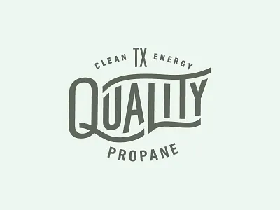 Quality Propane Logo american custom engergy green lockup logo propane sans serif typography