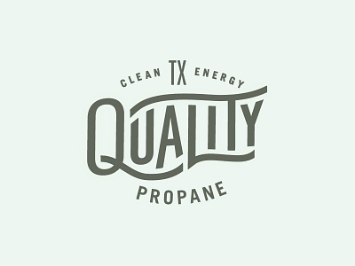 Quality Propane Logo american custom engergy green lockup logo propane sans serif typography