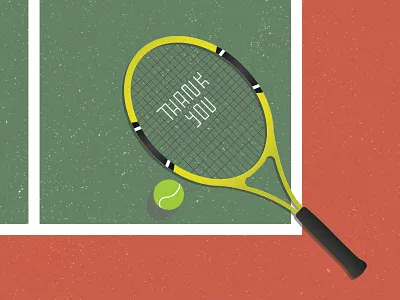 Thank You Dree ball court petoskey racket tennis texture vector