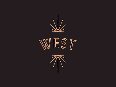 West america americana brand logo lydian sun sunrise sunset texture vintage west