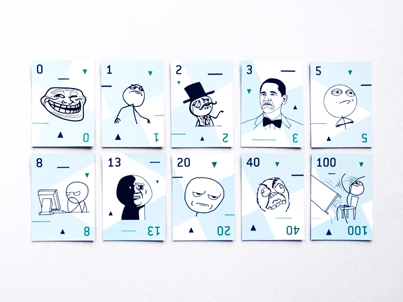 Example of Poker planning cards