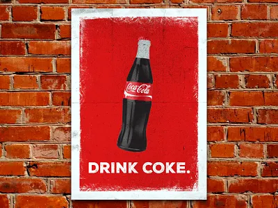 Coke Poster branding coca cola coke old poster print halftone retro vintage