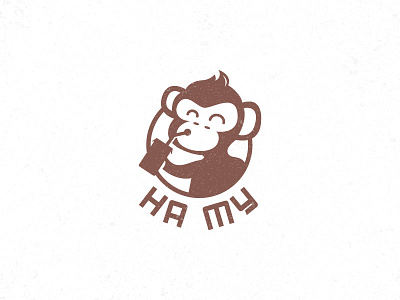 Monkey Logo branding design drink icon logo milk monkey smile