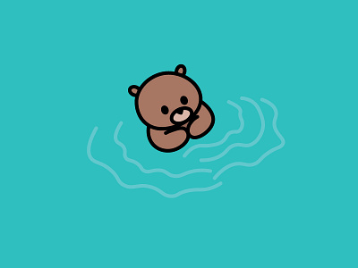 Sea Otter animal cute design illustration sea otter swimming vector