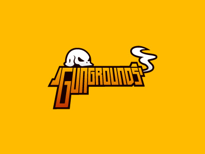 Gungrounds Logo gun helmet shot skull videogames