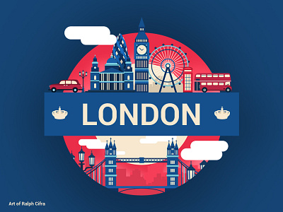 LONDON VECTOR ILLUSTRATION art car digital eye flat graphics london photoshop telephone underground vector
