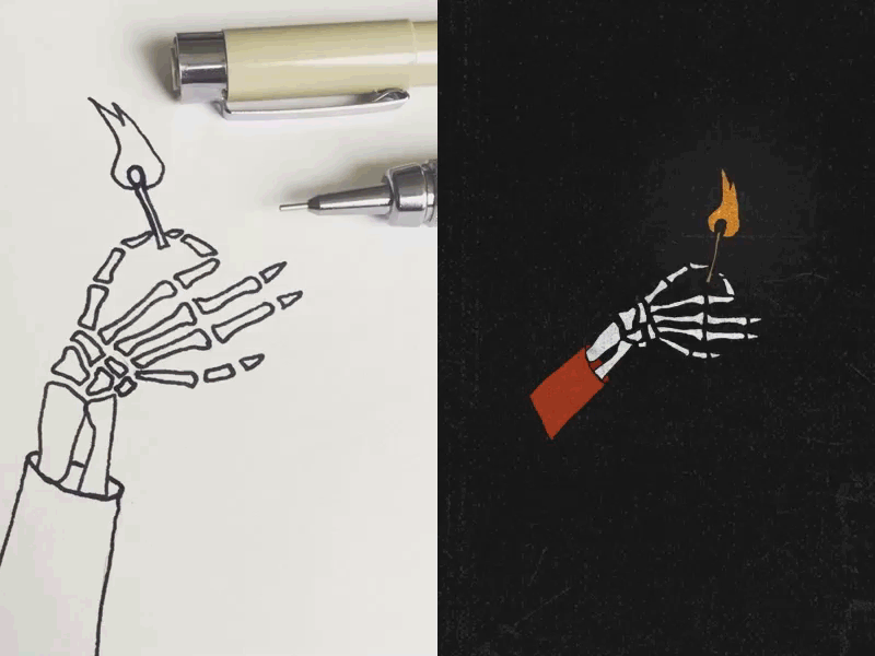 Sketch to GIF drawing gif hand drawn mograph motion design skeleton sketch