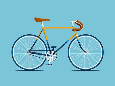 MKE Flag Fixie bicycle bike blue fixed gear fixie illustration milwaukee sunrise vector yellow