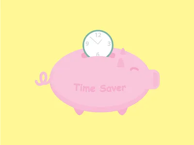 You're a real Time Saver 2d 3d character design flat illustration illustrator money pig saver time