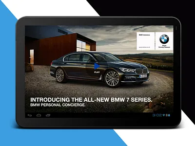 BMW 7 Series Android Tablet android bmw landing page tablet ui ux