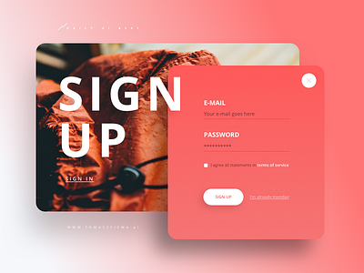 Daily Ui 001 Sign Up (.sketch) button daily100 dailyui email free minimal password red sign up sketch ux