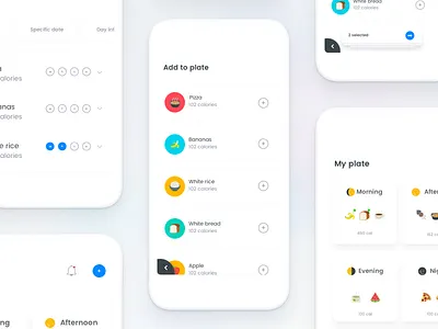 #5 Invisible series -Diet app clean design diet fitness health healthy ios10 johnyvino meals minimal ui ux