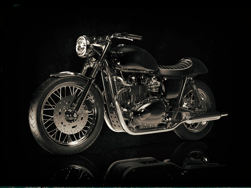 Triumph Bonneville T100 - Rendering 3D 3d black bonneville motorcycle t100 triumph vintage