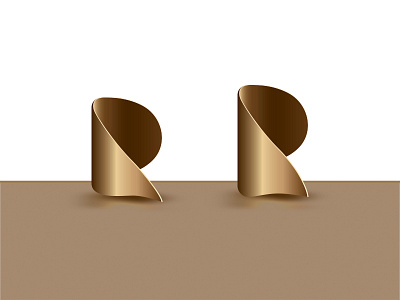 R art brand concept design fold identity logo minimal rovari wood