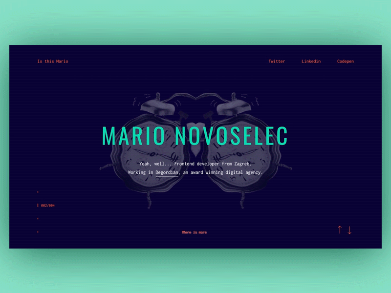 Personal Portfolio Layout animation clean design gif glitch typography ui ux web