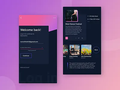 Event app Concept app colours concept design event interface ios iphone mobile ui ux