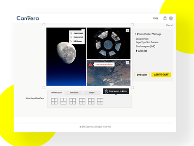 Image Editor UI, For Canvera Yougraphy Online Photo Printing canvera editor ui image editor ui online editor