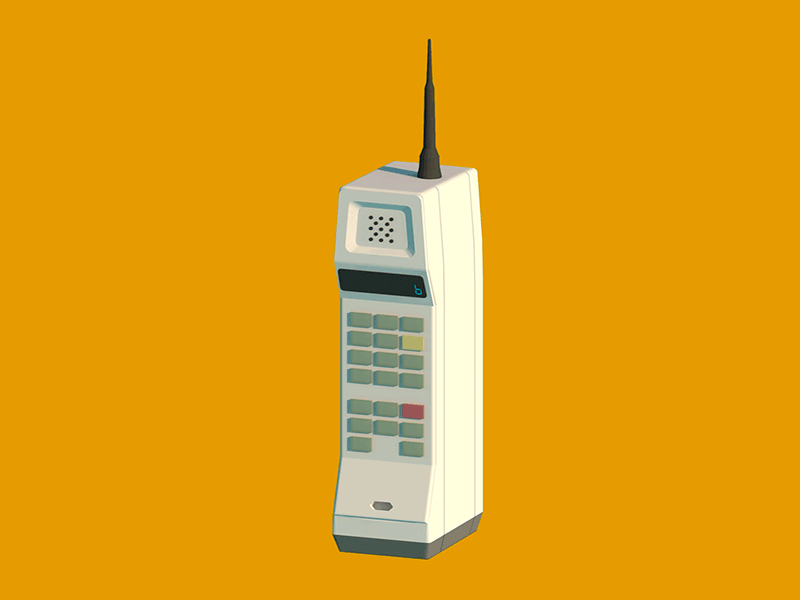 Retro Phone 3dsmax 80s 90s call lowpoly mobile orange phone photoshop rendering retro vray