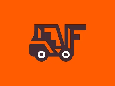 Forklift branding forklift icon illustration logo simple