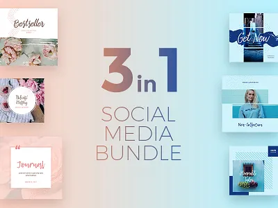 3 in 1 Social Media Bundle banners bundle facebook instagram media banner pinterest social banners templates twitter
