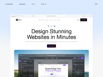 Flantter Landing Page - Builer Editor branding builder builder editor buillder dashboard clean dashboard dashboard builder design landing landing page mangcoding page purwa adi wicaksana ui uidesign ux