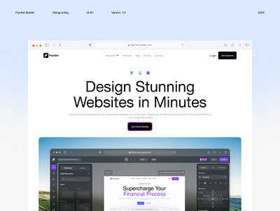 Flantter Landing Page - Builer Editor branding builder builder editor buillder dashboard clean dashboard dashboard builder design landing landing page mangcoding page purwa adi wicaksana ui uidesign ux