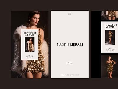 NADINE MERABI - Luxury branding animation brand assets brand development brand elements branding clothing e commerce fashion industry logo logo design luxury motion graphics nadine merabi premium branding shop website womans wear