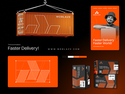 MOBLAZE - Freight Forwarder Branding brand identity branding company creative design delivery service design studio graphic design logistics branding logo design logomark logotype m modern branding packaging design visual identity