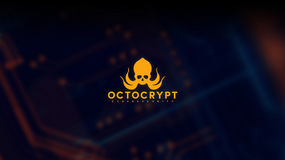 OCTOCRYPT - A minimalistic, simple, flat logo concept. brand identity branding design flat logo graphic design illustration logo logo design minimalist logo octopus skull vector