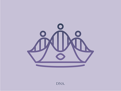 DNA. crown dna line loyalty purple royalty symbol vector