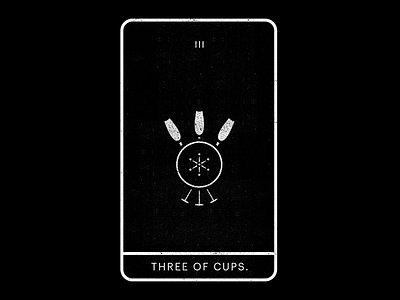 Three of Cups. black community cups minimal support tarot three white