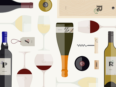 Flat Wine Branding Mockup bottle mockup bottle set flat vector bottle label mockup mockup set of wine glasses vector wine wine bottle wine glass illustration wine label wine mockup winery