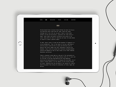 Claire Northey - Website Design artist music ui web web design website website design