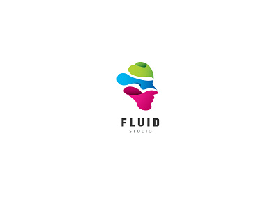Fluid Human Logo brainstorm diversity face fluid fluidity head human intelligence paint profile responsive virtual