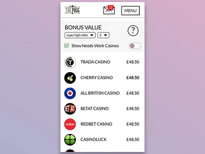 Thepogg Bonus Calculations on Mobile casino list casino mobile mobile list mobile ux