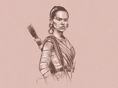 Rey Of Sunshine fanart illustration may the fourth rey sketch star wars star wars day