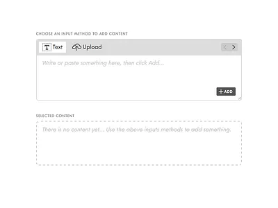Screenshot adding content input text loading text upload uploader