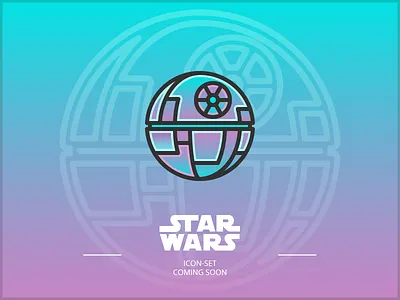 Death Star death star gradient icon line lineicon star starwars war