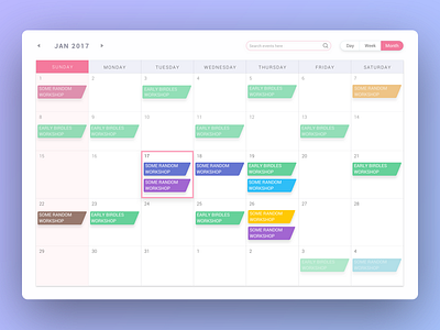 Calendar's month view for the previous shot calendar days events month multiple search ui week year