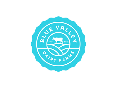 Blue Valley Dairy Farms blue cow dairy farms logo mark milk. farm valley