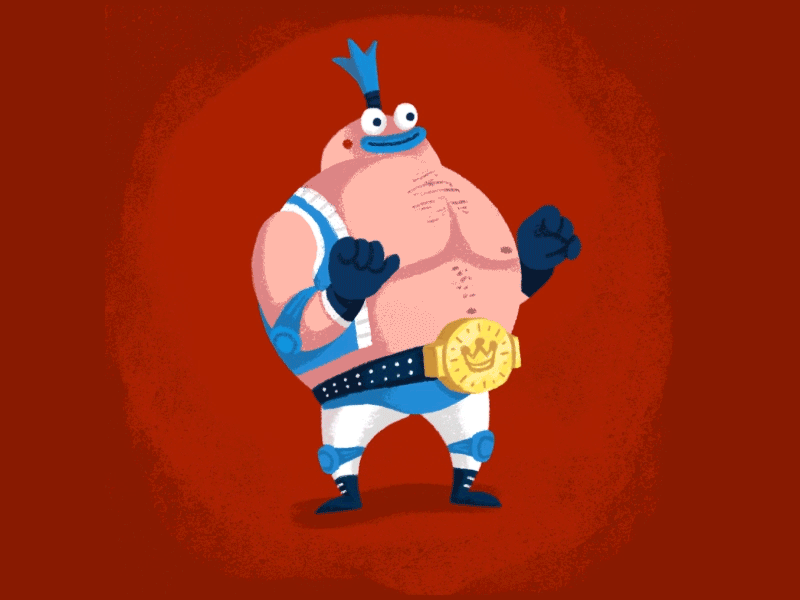 Beebo animation cartoon character fun happy motion texture wrestler