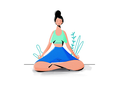 Yoga character design class illustration meditate relax vector yoga