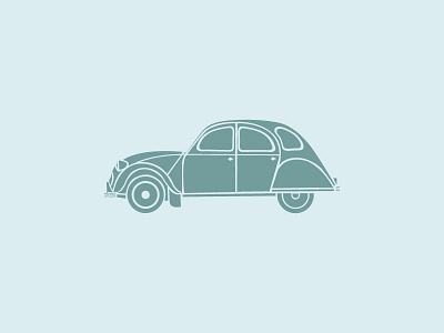 Citroen 2CV car citroen france french french car icon illustration logo vintage car