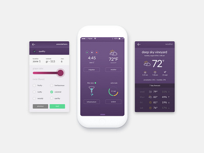 precision agriculture solution agriculture annotation icons mobile purple streamers weather